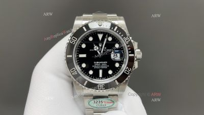 Clean Factory Rolex Submariner 3235 Black Face Watch 41mm 